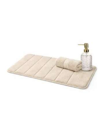Alfombra de baño memory foam + toalla de mano + dispenser jabon