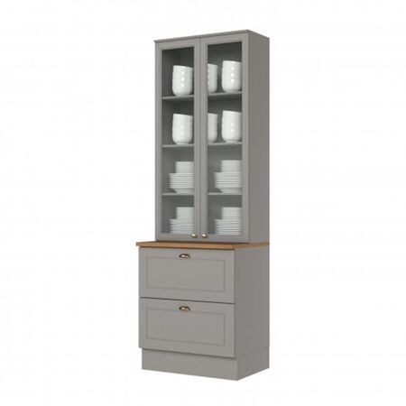 Armario Cristalero Henn C357-169 Gris/Roble