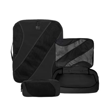 Set Organizador Ropa Valija Con Cierre 3 Tamaños EM110 Negro