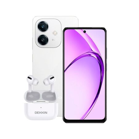 Combo Oppo A60 8+256GB White + Auriculares Dekkin TWS Pro