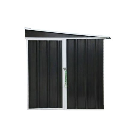 Armario Deposito  Galpon de jardin  Casi 2x2x2 Techo 1 agua Negro DON ACERO 