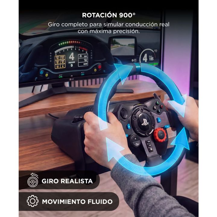 Volante Logitech G29 Force Feedback Realista Simulación 900 Grados Con Pedales Incluidos - Vista 4