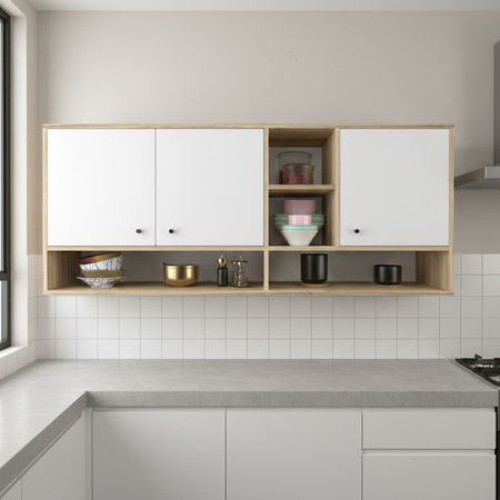 Alacena Moderna Blanca de 140 CM 3 Puertas JOUMELA