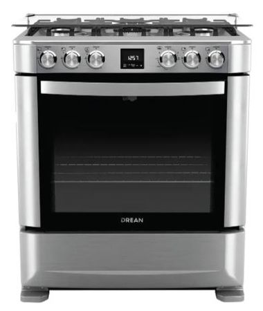 Cocina A Gas Drean 76cm Inoxidable Luz Encendido Timer Tapa Grill Cd7609ei