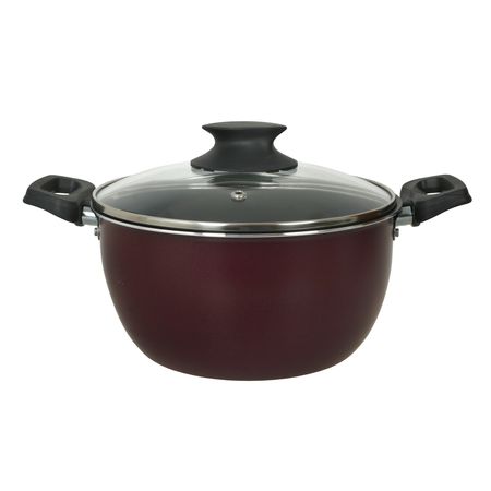 Cacerola Aston 20 Cm Tapa Vidrio Antiadherente Bordo