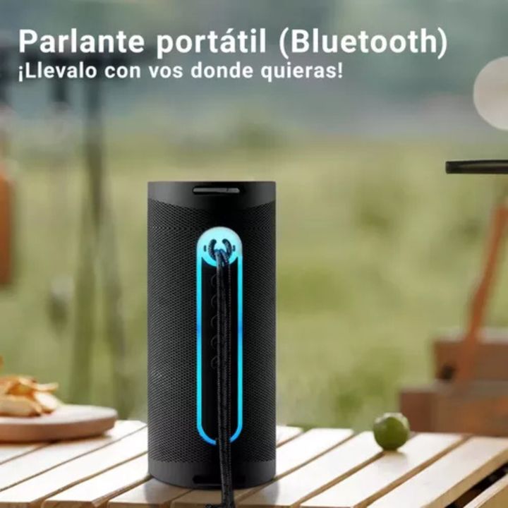 Parlante Portátil Bluetooth Recargable Usb Linterna Luz Led - Vista 3