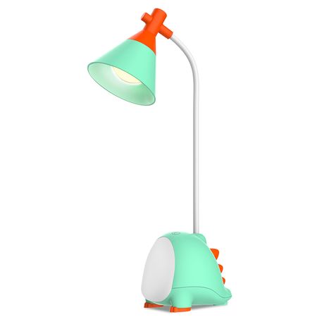 Lámpara De Escritorio Dinosaurios Verde Gadnic Con Luz Nocturna