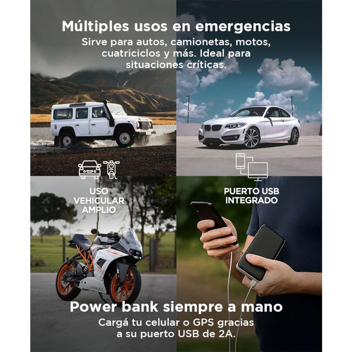 Power Bank Jump Starter Gadnic 1000mah - Vista 3