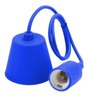 Colgante Textil Silicon E27 Azul