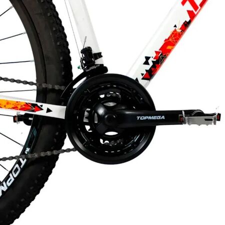 Bicicleta Mountain Bike Topmega Regal R29 Aluminio Gris/Rojo/Naranja Talle M