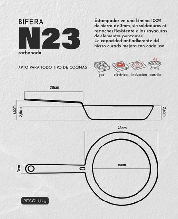 Bifera de hierro Kankay N23 Antiadherente