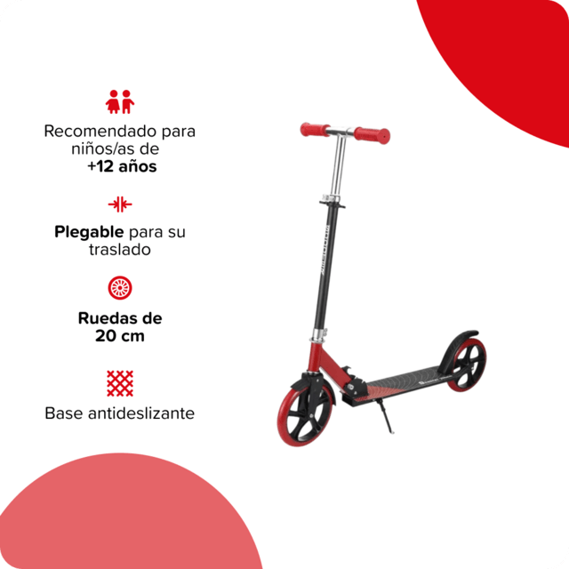 MONOPATIN 2 RUEDAS RANDERS ROD8100A URBANO ROJO - Vista 2