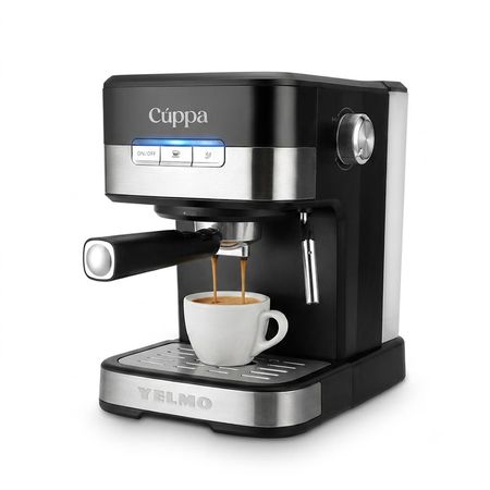 Cafetera Espresso Ce-5110 Yelmo Cafe Molido Espumoso Negro y Plata
