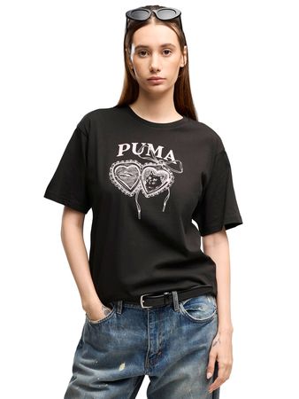 Remera Puma Graphics Mujer Moda Negro