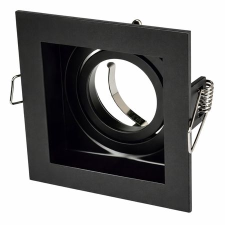 Spot Embutido Cuadrado Dicroica Cardan 1 Luz 100X100 Negro