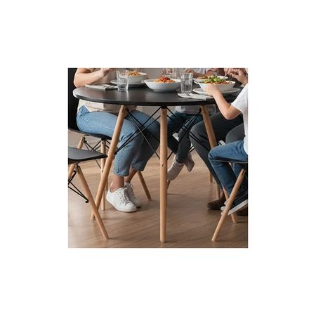 Juego De Comedor Mesa Eames 120cm+4 Sillas Eames Negro
