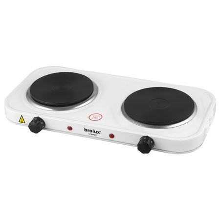 Anafe Electrico 2 Hornallas Brolux 2000w Con Termostato Blanco
