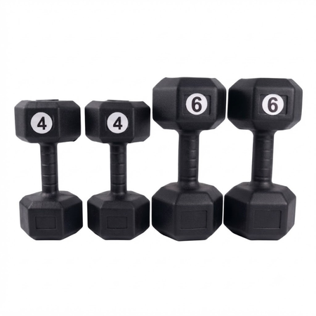 Combo 4 Mancuernas Hexagonales – 2 de 4 kg + 2 de 6 kg