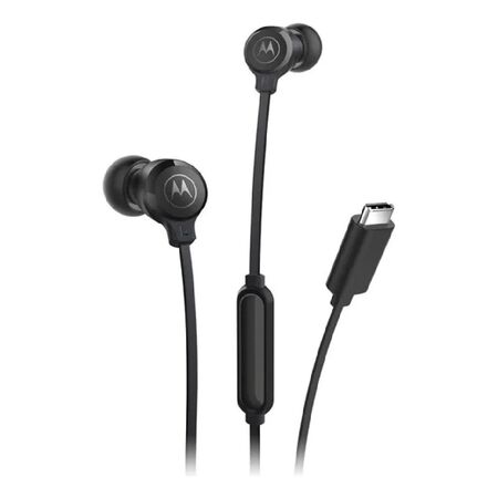 AURICULARES MOTOROLA MOTO EARBUDS 3C-S CON CABLE MIC USB TIPO C NEGRO