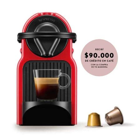 Cafetera Nespresso Inissia Roja C40-AR-RE-NE4-IMPO
