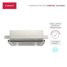 CAMPANA RANSER VORTICE HO-5000 INOX 60CM 130W 2VEL. EXTRAIBLE - 4609849 