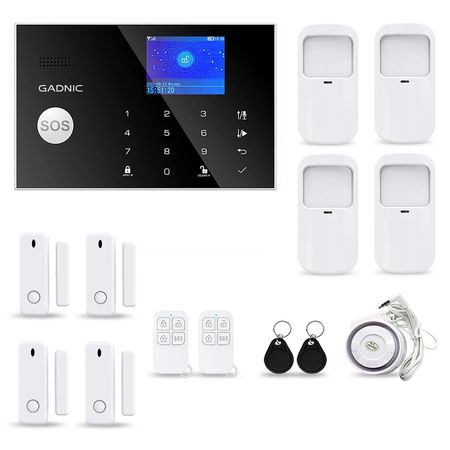 Kit Gadnic de Alarma Para El Hogar + 6 Sensores Extras