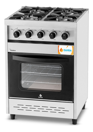 Cocina Industrial Danda Modena 4 Hornallas 60 Cm Pta Visor Plateado