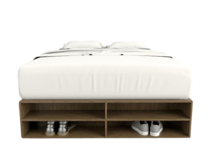 Base Cama Box Linea Minimal 1.40m 4 Cajones Con Estantes 6442 Nogal/Negro Tables - Vista 7