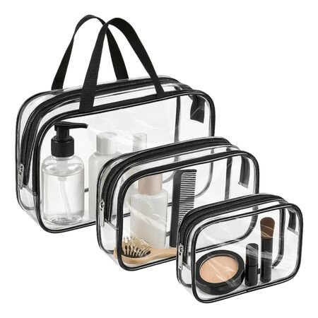  Set 3 bolsos neceseres transparentes organizadores multiuso