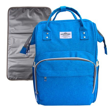 Mochila Maternal Azul South Port S47 By Gadnic con Cambiador Mochila Porta Mamaderas Térmica