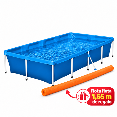 Pileta Lona Estructural Rectangular 3000 Lts Mor Azul Liso