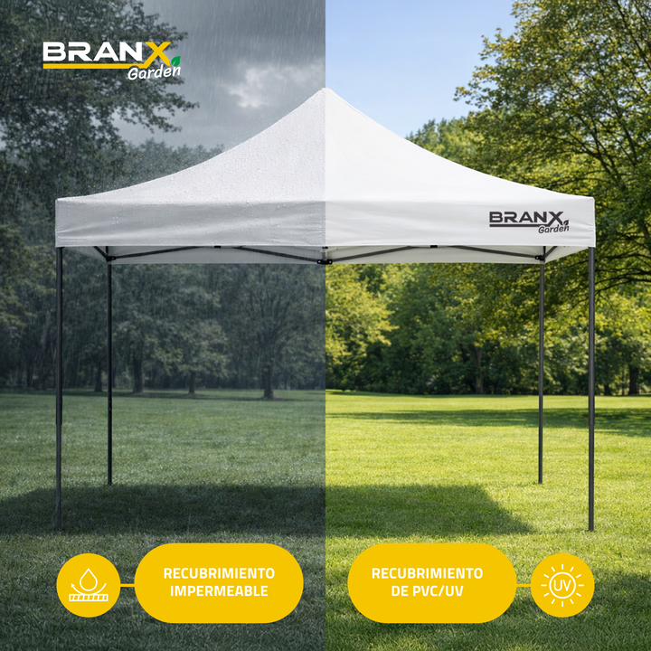 GAZEBO VERDE SIN LATERALES 3x3 mts - Vista 4