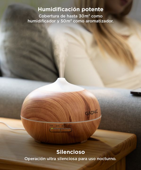 Difusor Gadnic Plus Humidificador Ultrasónico 300ml 20hs 7 Colores - Vista 3