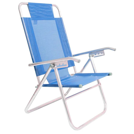 Reposera Playera Alta Descansar Azul Claro Caños de Aluminio 80017