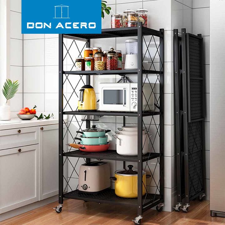 Estantería Plegable de 5 Niveles con Ruedas Color Negro DON ACERO - Vista 6