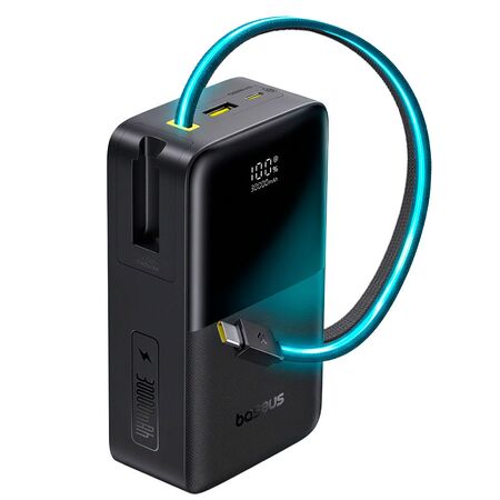 Power Bank Baseus EnerFill FC51 Bipow 2 Pro 30000mAh 225W Con Cable USB C Integrado Display Digital 3 Salidas