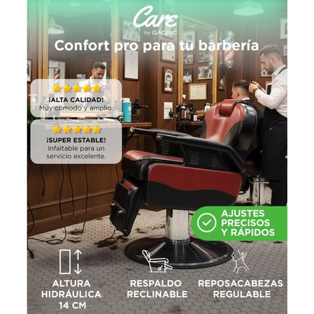 Sillon Barbero Hidráulico Peluquería Gadnic BR53 Ergonomico