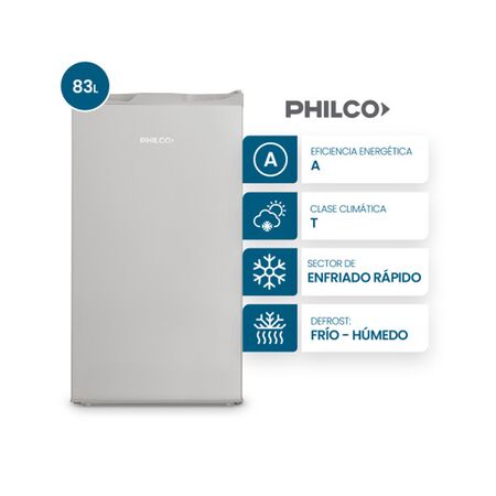 Heladera Bajo Mesada Con Congelador Plata 90 Litros Philco Phbm093p2