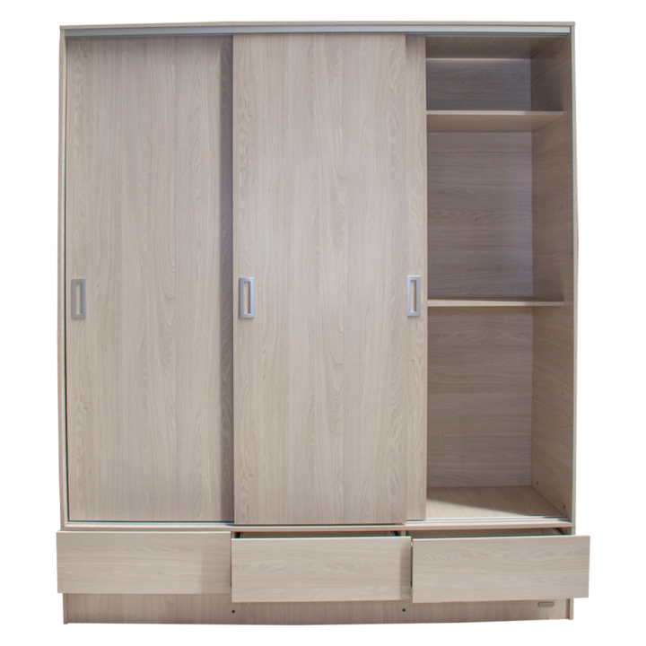 Placard Ropero Max 3 Puertas Corredizas Guardaropa Moderno 2m x 1.8m Gris Platinum - Vista 3