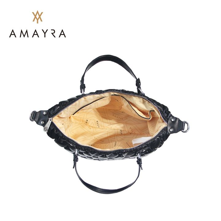 Cartera Negra Amayra Diseno Moda Urbana Con Correas Ajustables Ecocuero - Vista 4