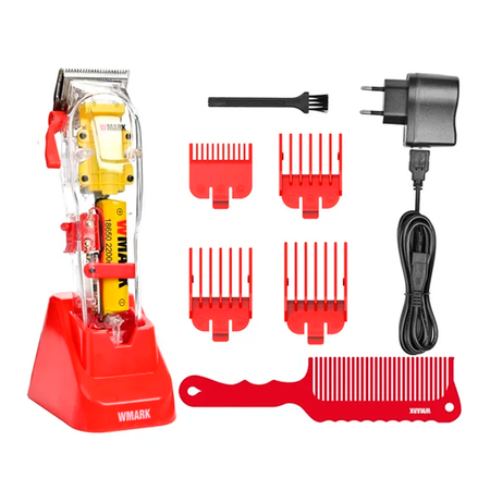 Cortadora De Pelo Wmark Ng 108Pro Inalámbrica Transparente