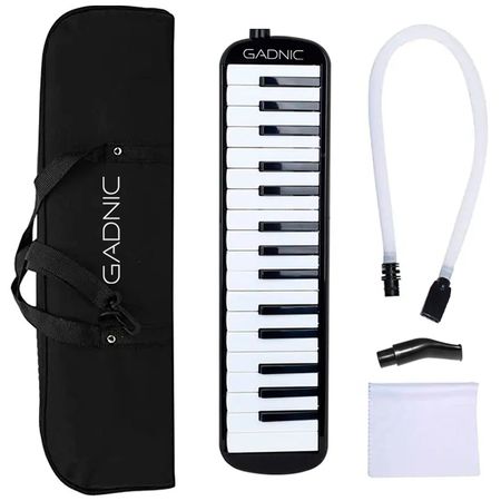 Flauta Melódica Gadnic Piano 32 Teclas  Accesorios Negro