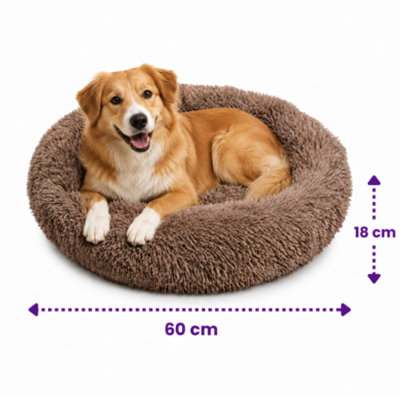 Cama dona peluche para mascotas súper suave 60 cm