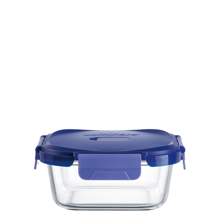Contenedor Cuadrado Vidrio Luminarc 800 Ml Purebox Putina Azul