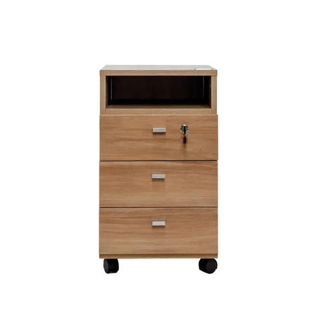 Archivero Platinum 525 Con Ruedas 3 Cajones Acacia 
