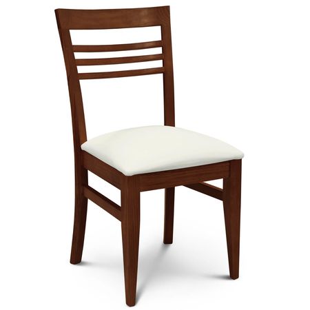 Silla de Comedor Murano Tapizado Inka Marfil lustre Caoba Espacity