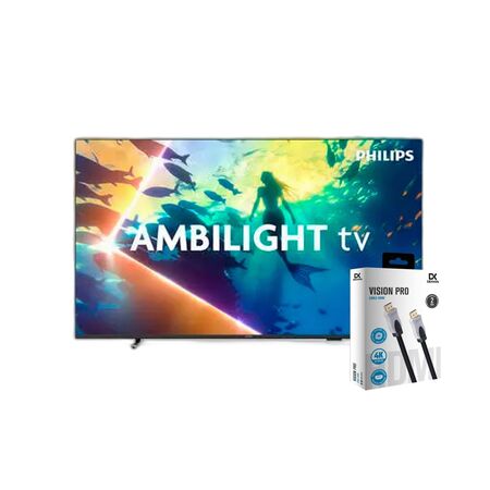 Combo Smart TV Philips 65" 4K LED Ambilight + Cable HDMI Dekkin 2m 4K