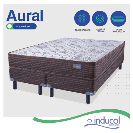 Colchon Inducol Aural Super King Size 180x200x28cm Espuma de Alta Densidad con Doble Europillow