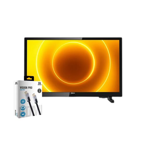 Combo TV Philips 24" LED HD + Cable HDMI Dekkin 2m 4K