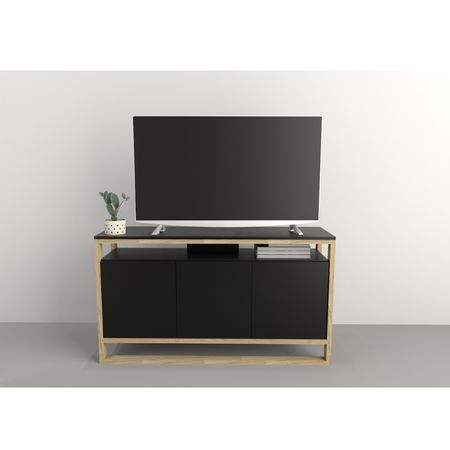Mesa De Tv-Lcd-Led 56" 3 Puertas Tables Cod: 4200 Olmo Finlandes-Negro